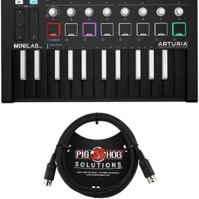Arturia MiniLab MKII Inverted Midi Controller (Black) Bundle