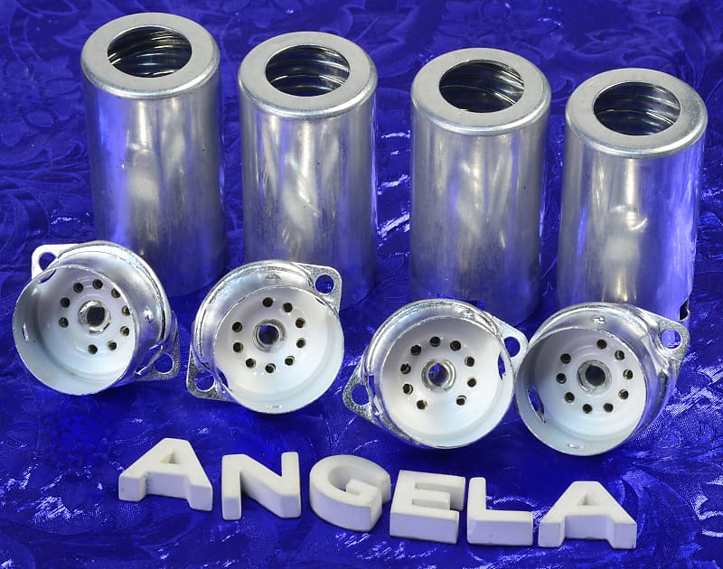 Four 9 Pin Tube Sockets With Shields For Guitar Amps New Reverb