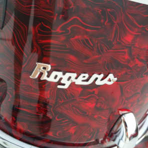 Rogers Brook Mays Era Script Logo Red Pearl 4 Pc Drum Set image 11