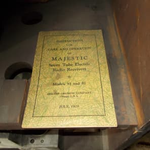 Majestic Model 92 Antique Radio 1929 Dark Wood for Parts, Repair or Restoration image 5