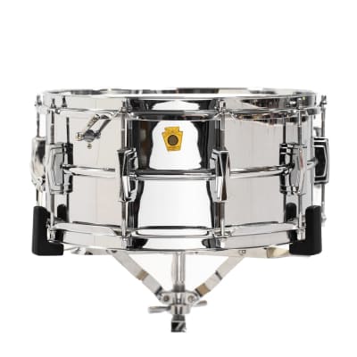 Ludwig No. 402 Super-Ludwig 6.5x14" Chrome Over Brass Snare Drum with Keystone Badge 1960 - 1963