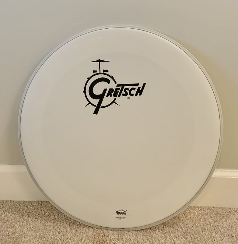 Gretsch 18” Bass Drum Head White Coated Reverb