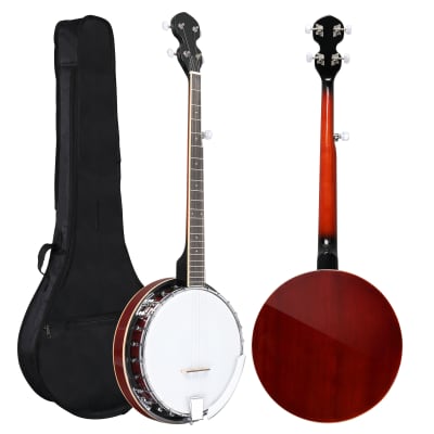 Full Size 5 String LEFT-Handed Banjo Set with Closed Solid Sapele Back & Premium Mahogany Neck and Premium Accessories 2020s image 10