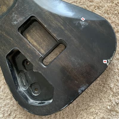 Black Solid Mahogany Wood Guitar Double Cutaway HH Body image 5