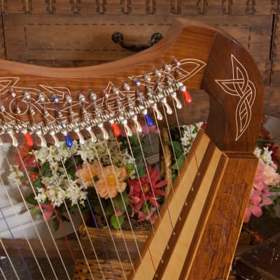 Roosebeck HTHAC 22-String Heather Harp Chelby Levers Sheesham Thistle w/Tuning Tool & String Set image 3