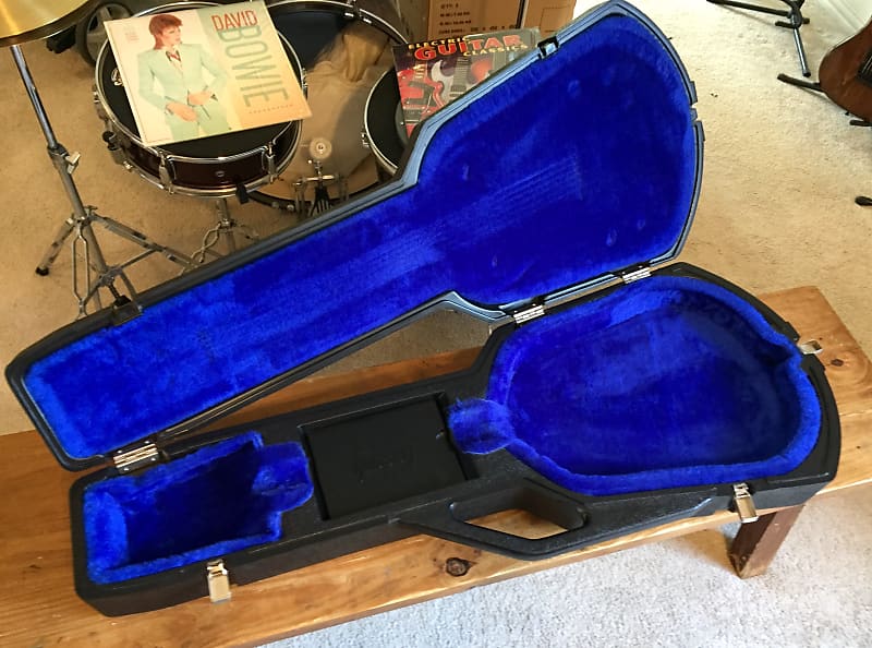 Gibson Chainsaw Guitar Case Late 70’s-80’s Les Paul SG Plush Blue Interior  1980’s Black image 1