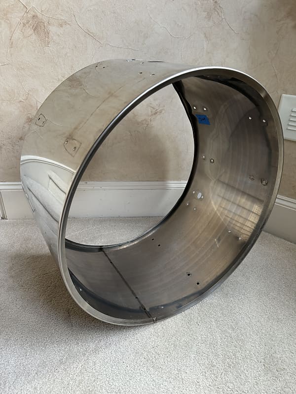 Ludwig 24” x 14” Blue Olive Badge era Bass Drum Shell Bent Reverb