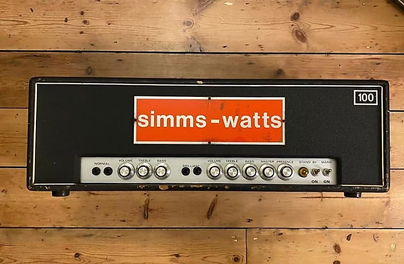 Vintage Simms watts Ap100 Valve / Tube Guitar Amp  EL34's 1971 image 1