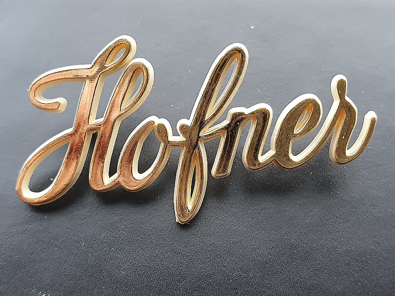 Hofner NOS 60's violin bass headstock plastic logo decal image 1