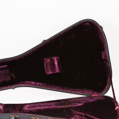 1973 Gibson Flying V Case Vintage Original Electric Guitar Hard Case Black Exterior / Purple Interior OHSC 1974 1975 image 17