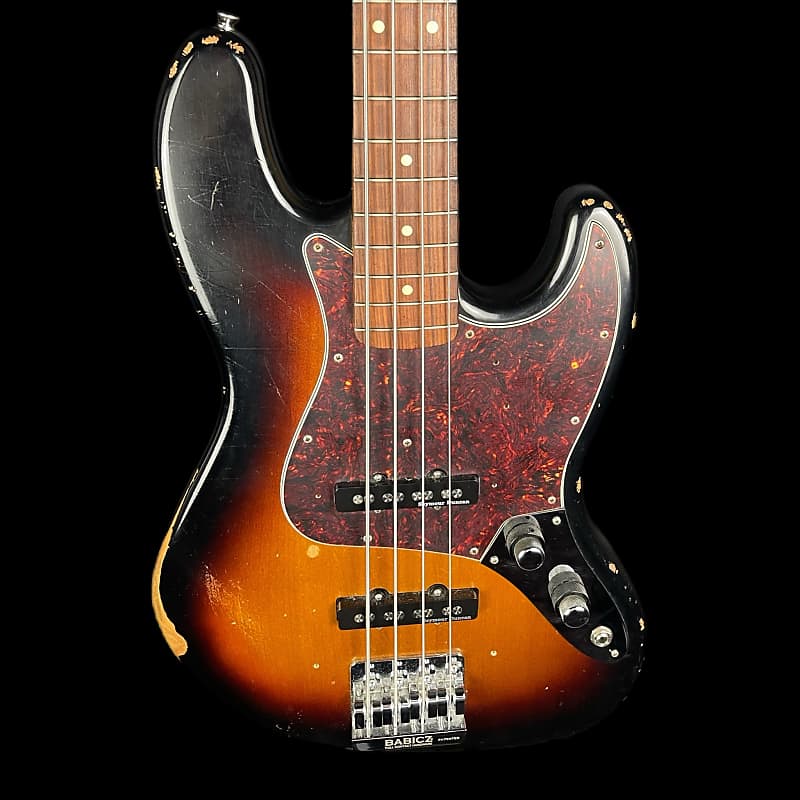 Fender Road Worn '60s Jazz Bass Guitar in Three Colour Sunburst Upgrades +  Fender Hardcase