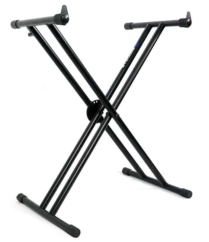 Rockville Double X Braced Keyboard Stand+Push Button Lock For Samson Graphite 49 image 1