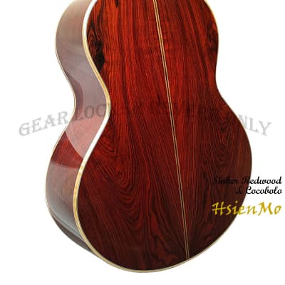 Hsien Mo all solid Sinker Redwood & cocobolo F body Acoustic Guitar (custom made) image 5