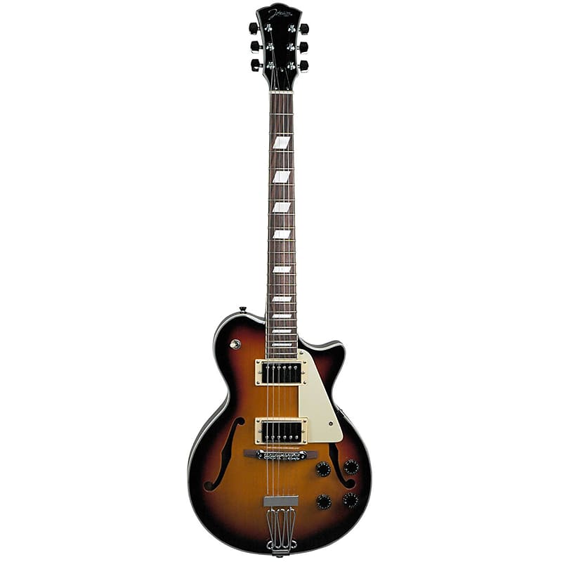 Johnson JH-100-S Delta Rose Hollowbody Electric Guitar, Sunburst image 1