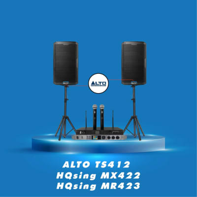 Karaoke SET Ft Alto speaker audio processor wireless microphones bluetooth ready (Bundle gifts & accessories Black Friday) image 1