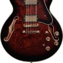 Ibanez AM153QA AM Artstar Semi-Hollow Guitar, Dark Brown Sunburst w/ Case