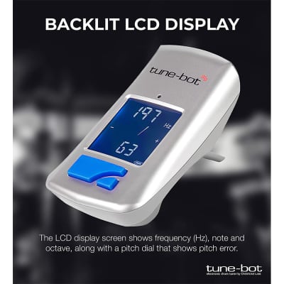Tune-Bot Gig Clip-On Digital Drum Tuner with Backlit LCD Display for Acoustic Drums image 6