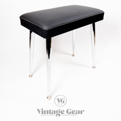Genuine Leather Wurlitzer 200 series BENCH with Legs and Plates - Black image 1