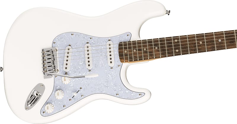 Squier FSR Affinity Series™ Stratocaster®, Laurel Fingerboard, White  Pearloid Pickguard, Arctic White