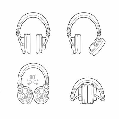 Audio-Technica - ATH-M50x - Professional Studio Monitor Headphones - Black image 6