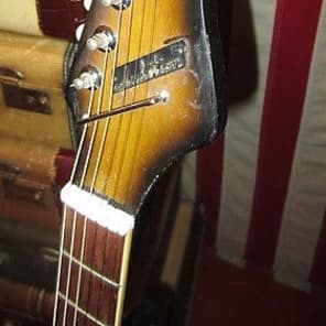 Vintage 1960s Teisco Audition Solidbody Double Pickup with Gold Foil Pickups image 3