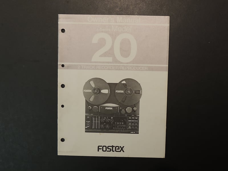 Fostex A-Series Model 20 Owner's Manual [Three Wave Music] image 1