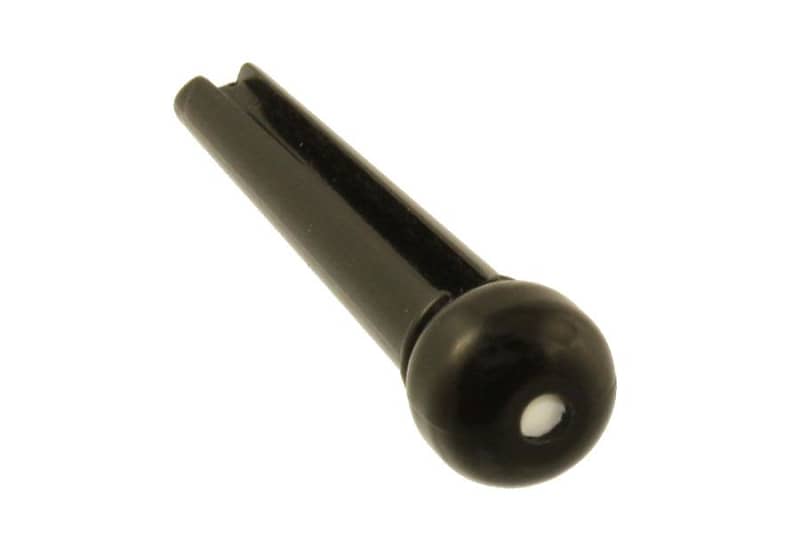 Allparts Plastic Bridge Pins, Black with White Dot, 6pc image 1