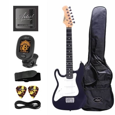 Artist MiniG Black Left Handed 3/4 Size Electric Guitar & Accessories image 1