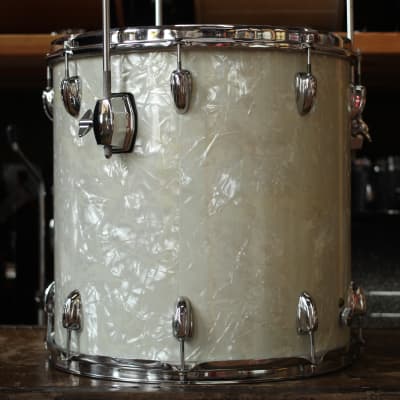 1970's Slingerland 'New Rock Outfit' in White Marine Pearl 14x22 16x16 9x13 8x12 image 14