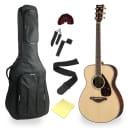 Yamaha FS830 Solid Top Concert Acoustic Guitar With Deluxe Bag & Accessories - Natural