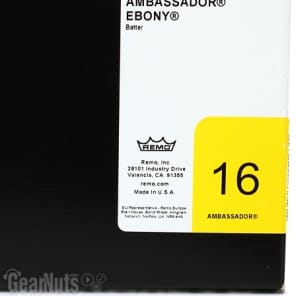 Remo Ambassador Ebony Drumhead - 16 inch image 4