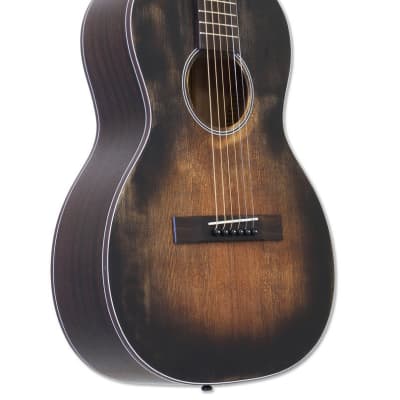 Aria ARIA-101DP 100 Series Delta Player Spruce Top OM Orchestra 6-String Acoustic Guitar-Muddy Brown image 2