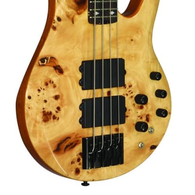 Michael Kelly Guitar Co. Pinnacle 4-String Bass Electric Bass Guitar with Natural Burl Finish image 3