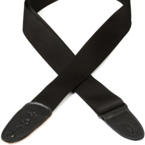 Levy's M8 2" Woven Poly Guitar Strap w/Leather Ends - Black Extra Long image 7