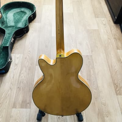Rare 1959 Grimshaw SS semi electric guitar, blonde, fitted Bigsby,  short scale neck, dog ear P90's image 4