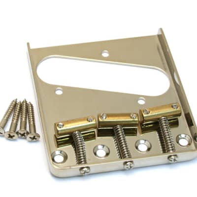 Allparts Nickel Vintage Telecaster Bridge with Compensated Brass Saddles TB-5125-001 for sale