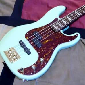 Fender / Warmoth FRANKENSTEIN PJ bass  Surf Green with Wenge neck block inlays image 5