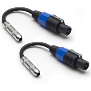 Seismic Audio SAPT56-2PACK 1/4" TS Female to Speakon Adapter Patch Cable (Pair)