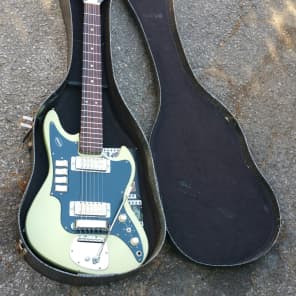 Lafayette Guyatone Zenon 1966? Electric Guitar 2 Pickup Two Tone Green  Japan Rare image 15