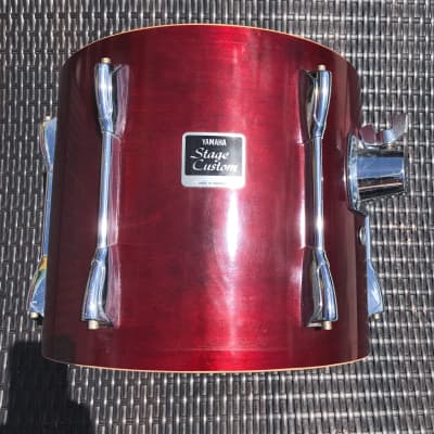 Yamaha Drums Vintage’90’s Stage Custom 10 x 12 Tom Cranberry Red Lacquer Drum Birch Mahogany Falkata Hybrid Ply image 11