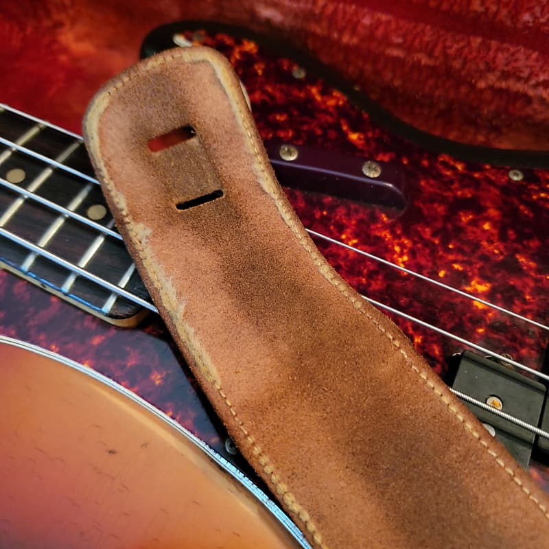 Unbranded Leather Spaghetti Guitar Strap Shoulder Pad Vintage