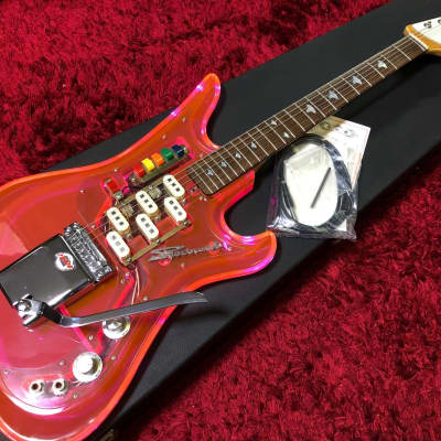 Super Rare Good Teisco SP-5CC-B Spectrum 5 1996 Limited Reprint Electric Guitar Acrylic Pink Used image 1