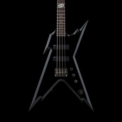 Dean Dime Razorback V Bass Black With Green Bevels