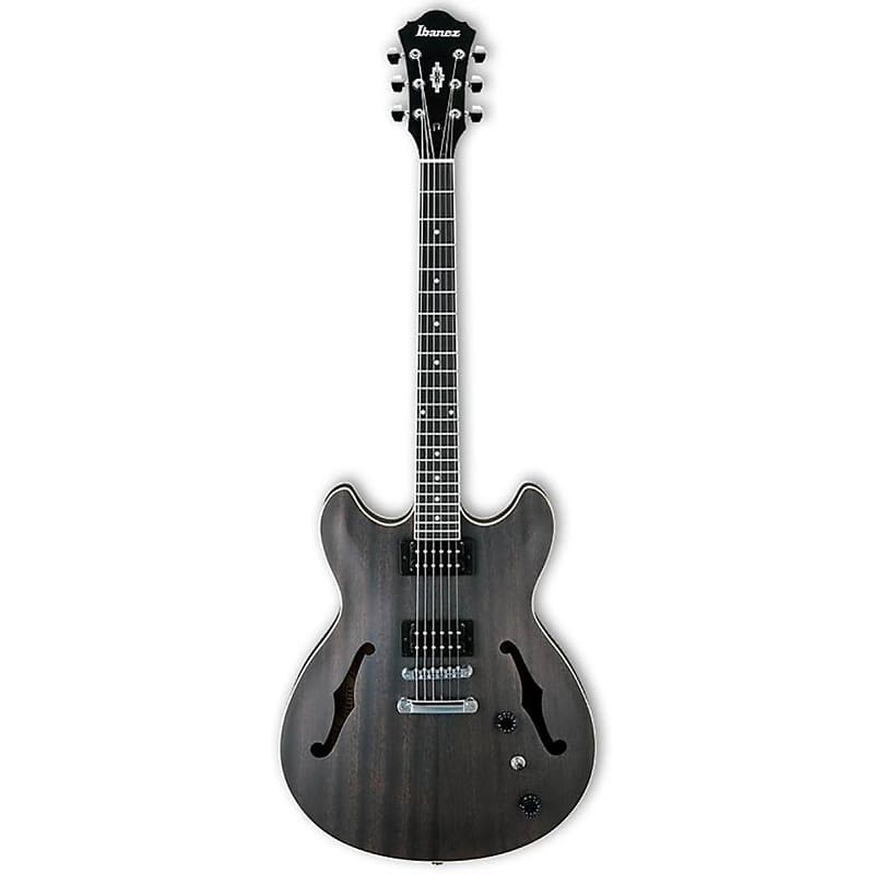 Ibanez AS53 Semi-Hollow Electric Guitar (Trans Black Flat) image 1