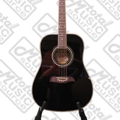 Oscar Schmidt OG2 Left Hand Dreadnought Acoustic Guitar Black w/Hard Case OG2BLH CASE image 10