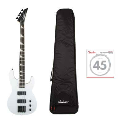 Jackson JS Series Concert Bass JS2 4-String Electric Bass Guitar (Snow White) Bundle with Jackson Bass Gig Bag and Strings image 1