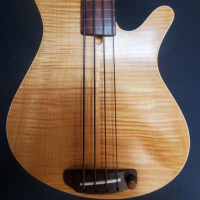 Rob Allen MB-2 Lined Fretless Flametop 2000's - Natural Finish Over Flame Maple Top image 3