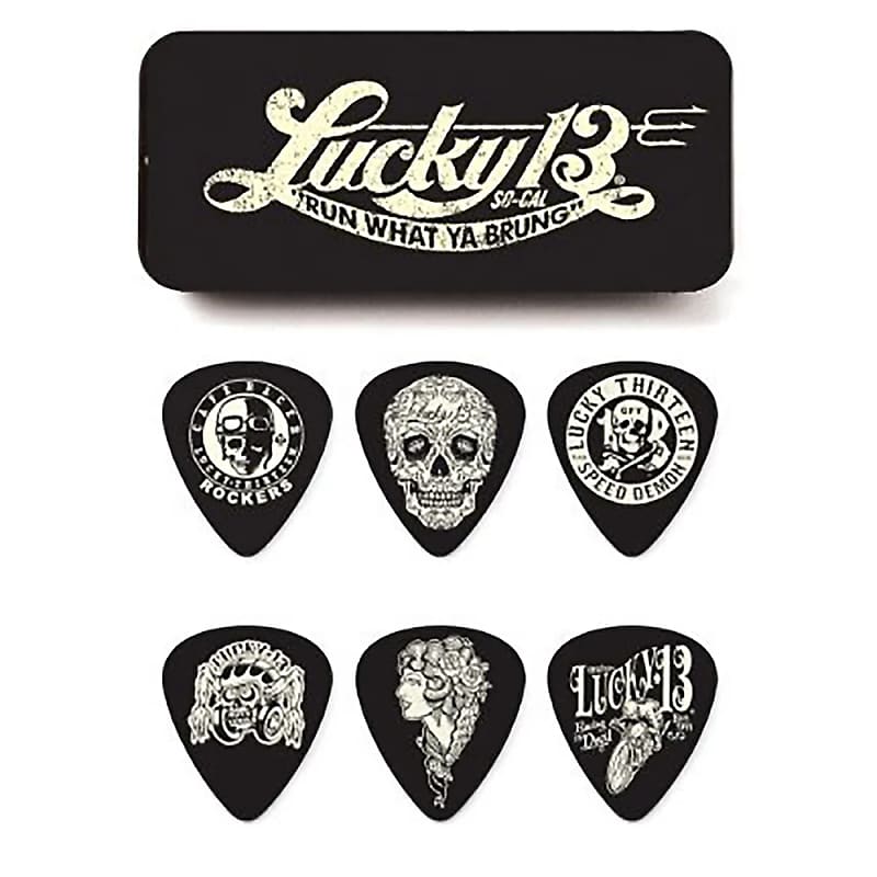 Dunlop L13CT73 Lucky 13 Assorted .73mm Guitar Pick Tin (6-Pack) image 1