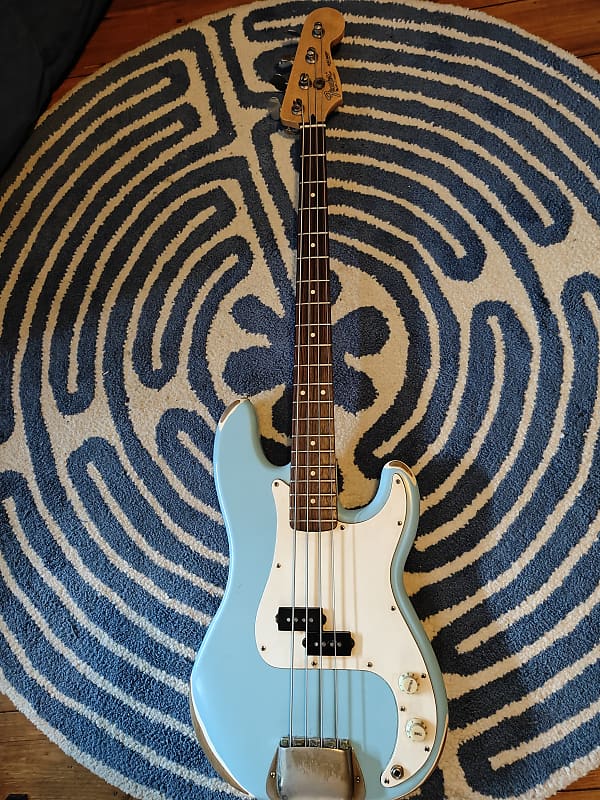 Fender Precision bass with Jazz bass neck 2012 Blue Reverb