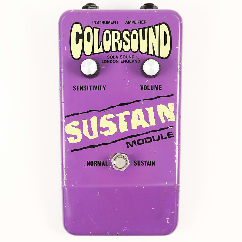 1973 Colorsound Sustain Module Pedal - Rare Large Box PURPLE